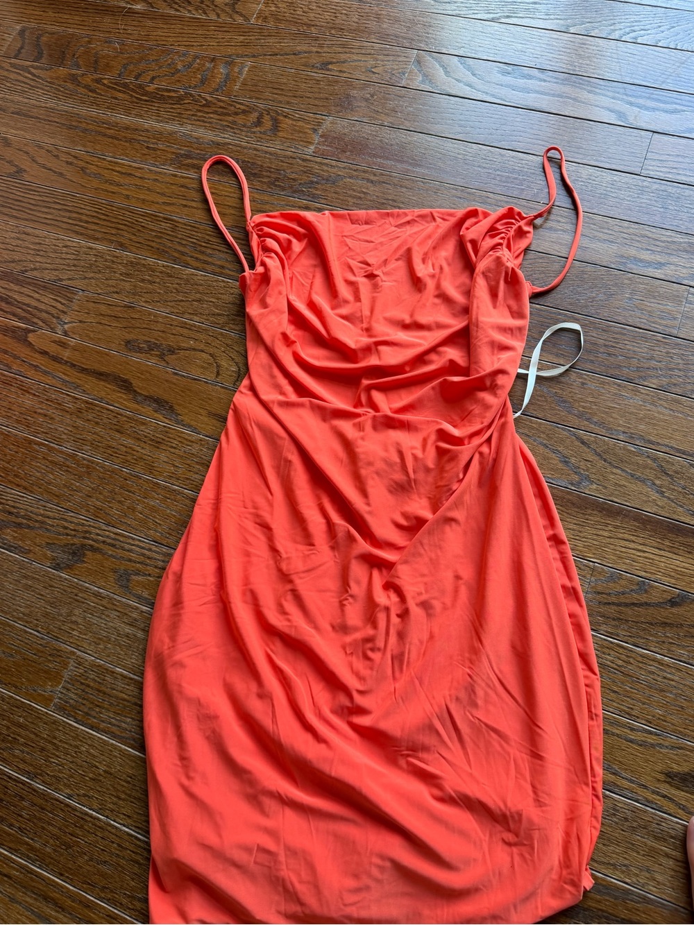 Adjustable Spaghetti-Strap Orange Mini Dress